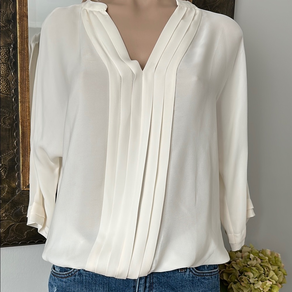 Joie XS Silk Blouse Cream